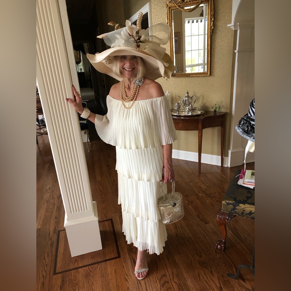 Ivory wide brim straw hat